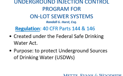 Underground Injection Control Program for Onlot Systems